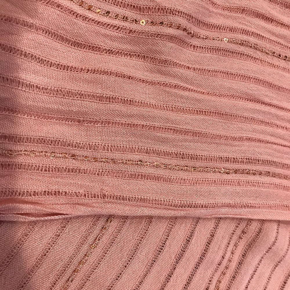 Pink with gold sequin scarf. Light weight.